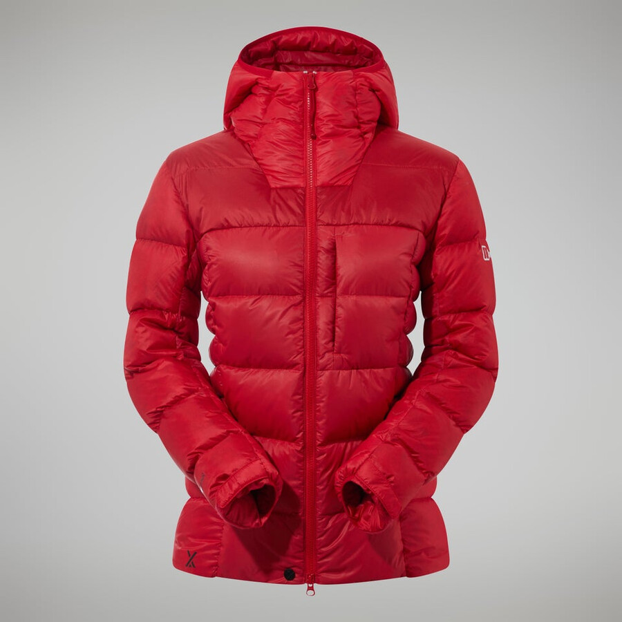 womens mtn arete ultra down hoody - red berghaus