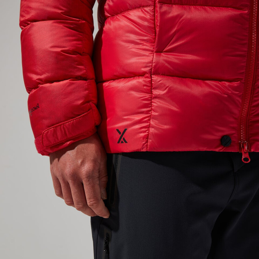 womens mtn arete ultra down hoody - red berghaus