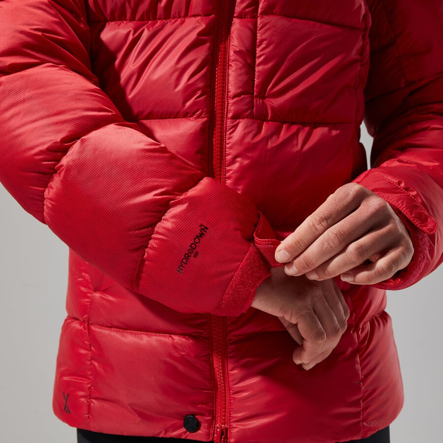 womens mtn arete ultra down hoody - red berghaus