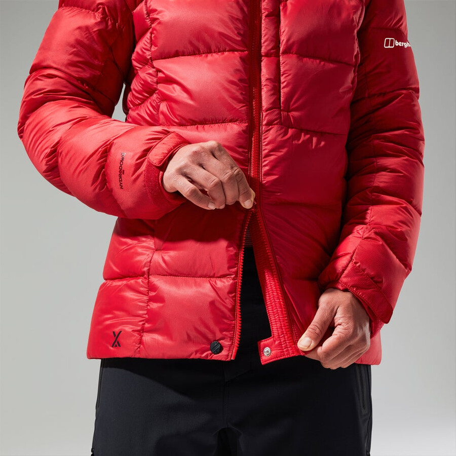 womens mtn arete ultra down hoody - red berghaus