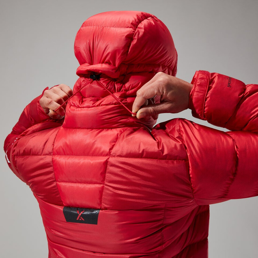 womens mtn arete ultra down hoody - red berghaus