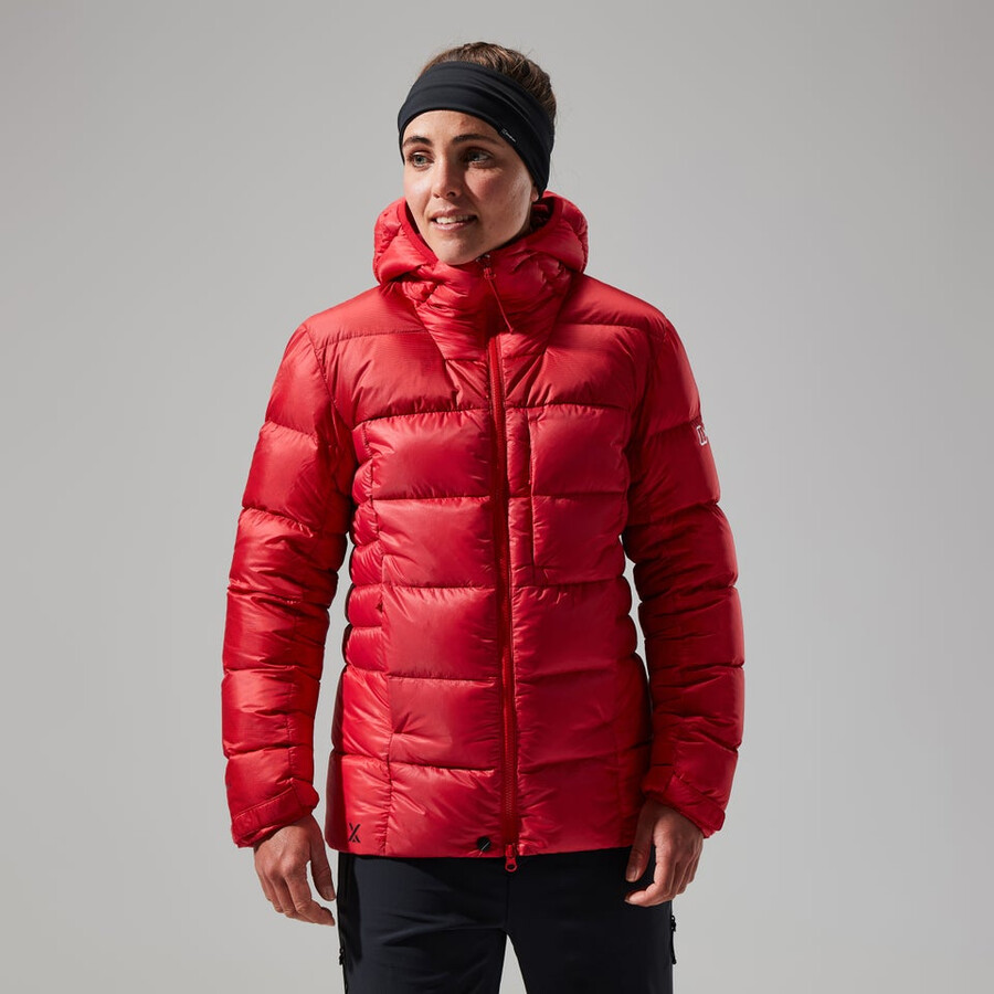 womens mtn arete ultra down hoody - red berghaus