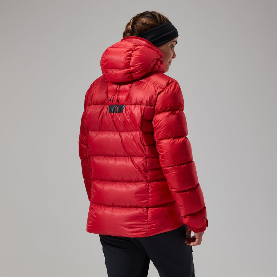 womens mtn arete ultra down hoody - red berghaus