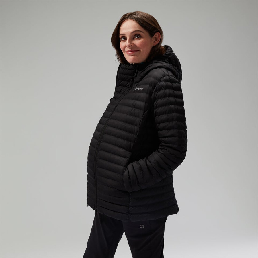 womens nula hooded maternity 2in1 jacket - black berghaus