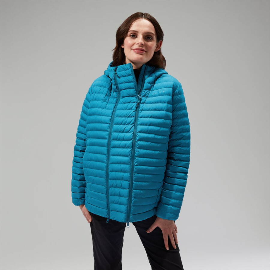 womens nula hooded maternity 2in1 jacket - turquoise berghaus