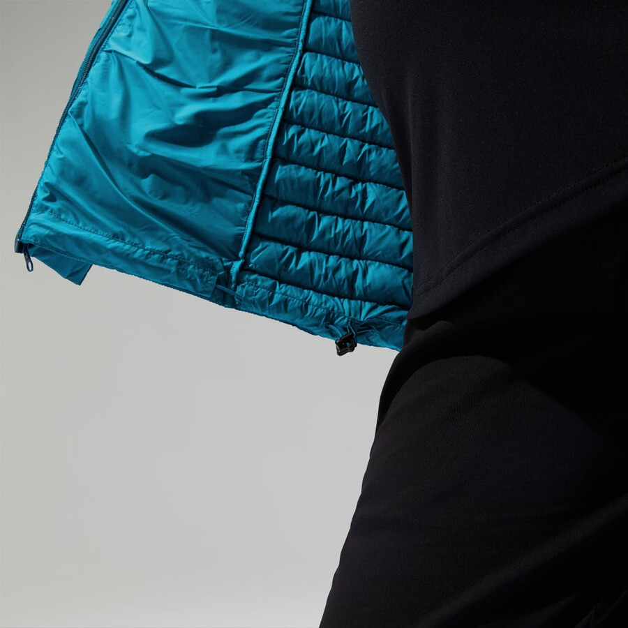 womens nula hooded maternity 2in1 jacket - turquoise berghaus