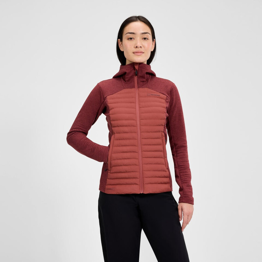 womens nula hybrid synthetic insulated jacket - red berghaus