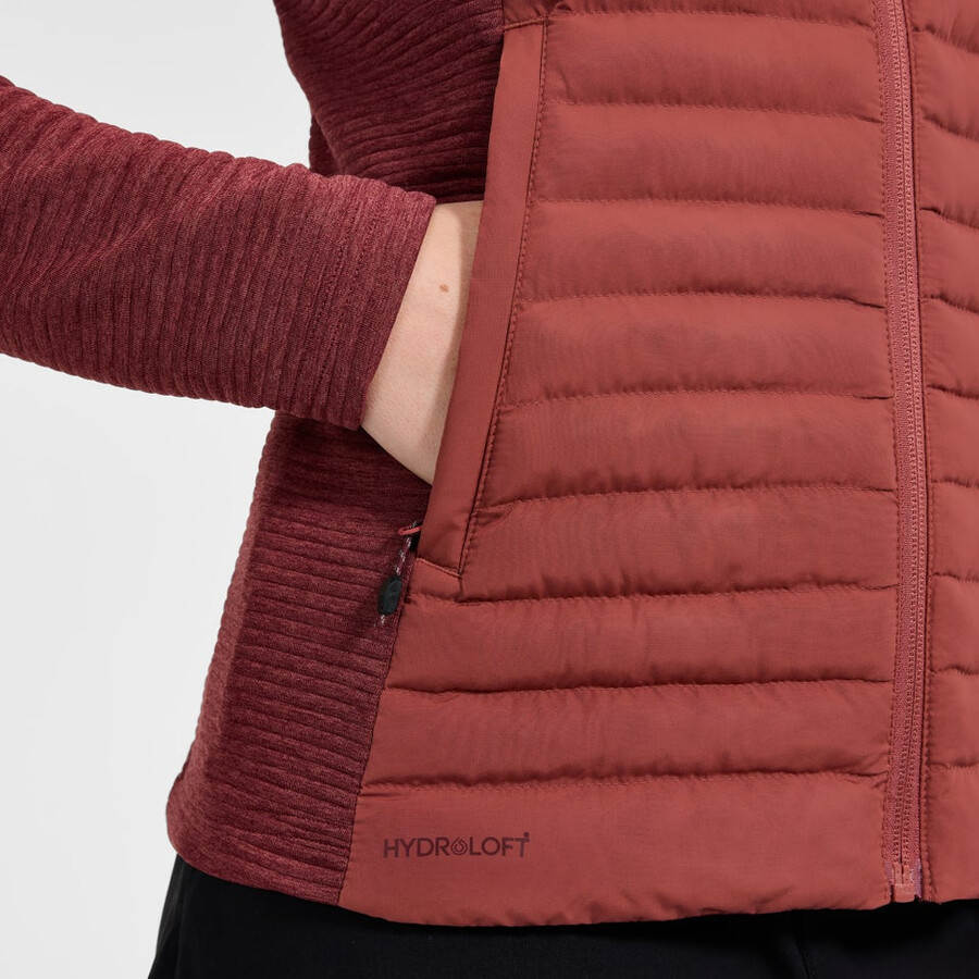 womens nula hybrid synthetic insulated jacket - red berghaus