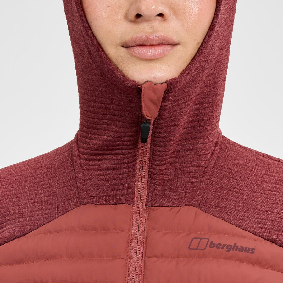 womens nula hybrid synthetic insulated jacket - red berghaus