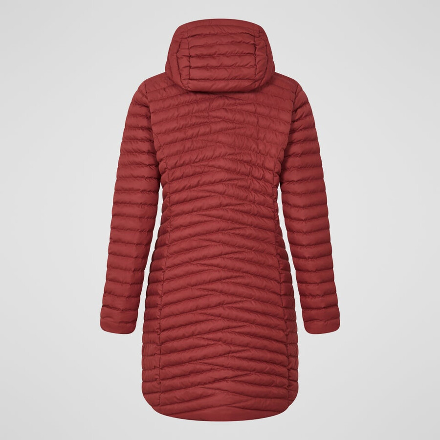 womens nula micro synthetic insulated long jacket - red berghaus