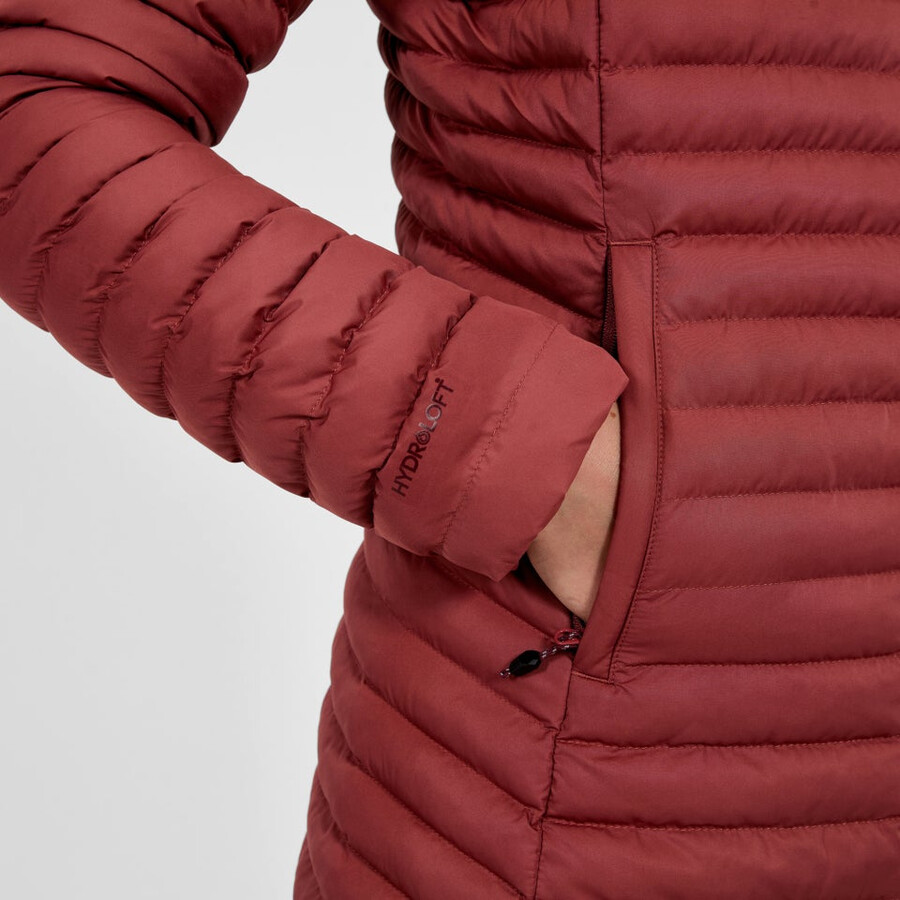 womens nula micro synthetic insulated long jacket - red berghaus
