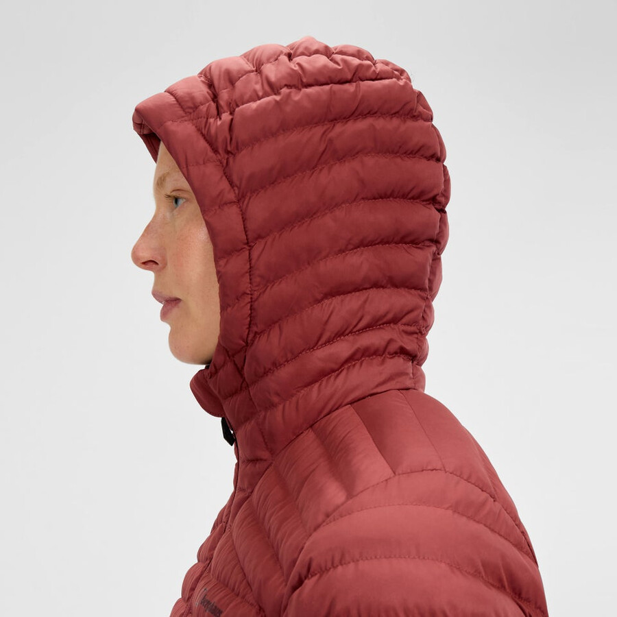 womens nula micro synthetic insulated long jacket - red berghaus