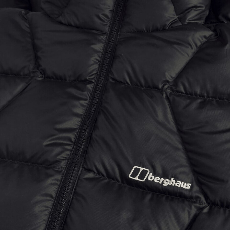 womens explorer long down jacket - black berghaus