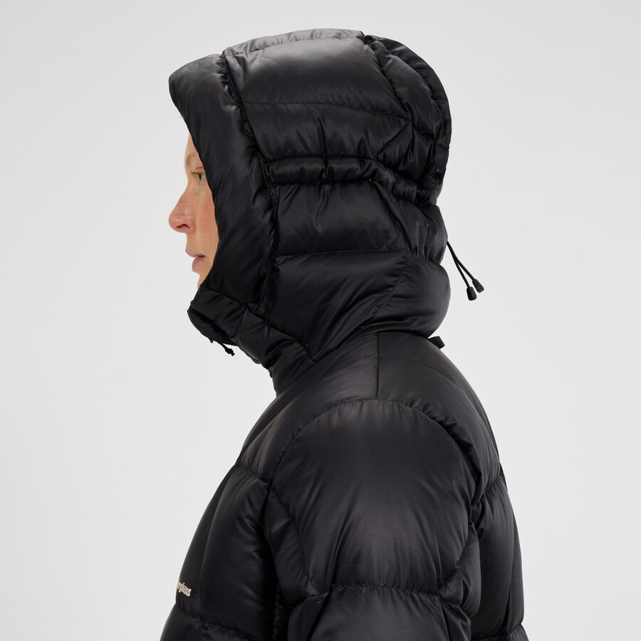 womens explorer long down jacket - black berghaus