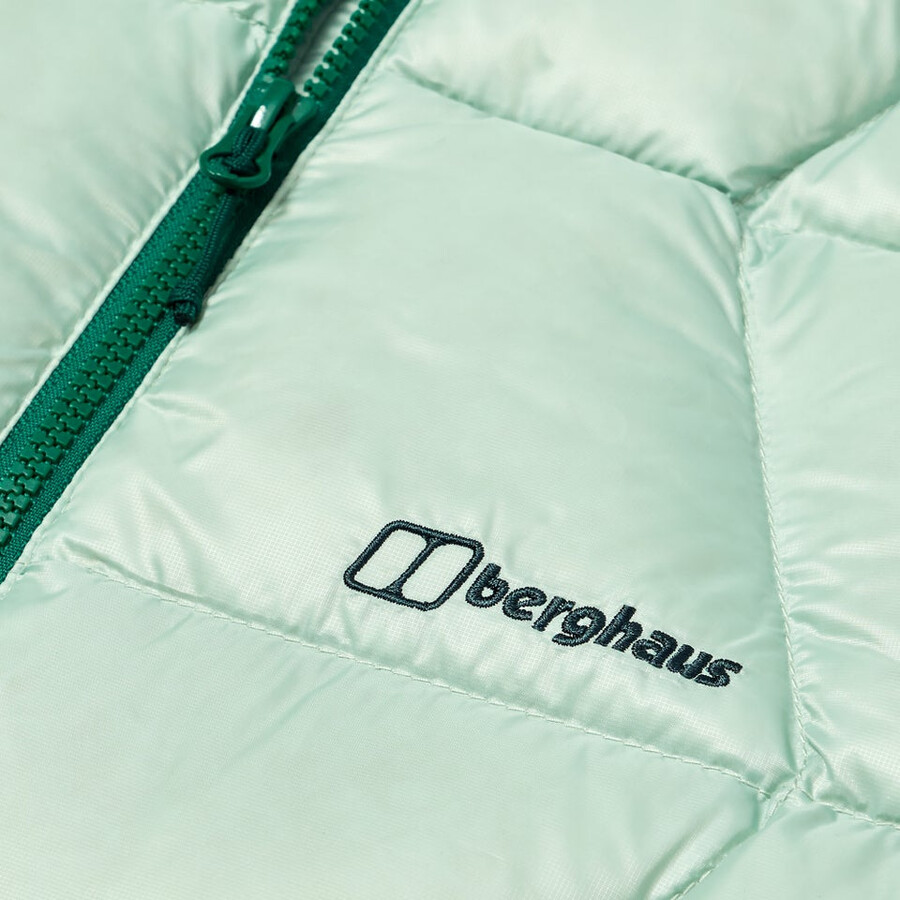 womens explorer long down jacket - green berghaus