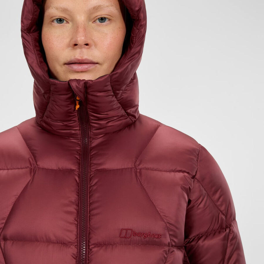 womens explorer down jacket - red berghaus