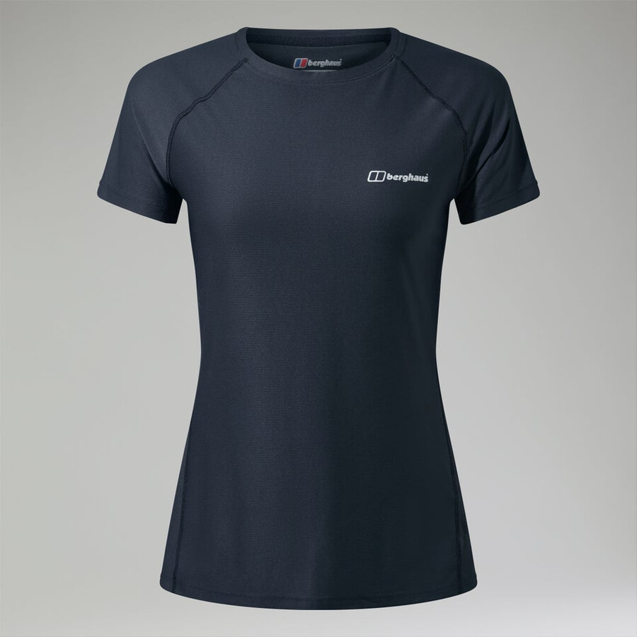 womens 247 tech tee super stretch crew - black berghaus