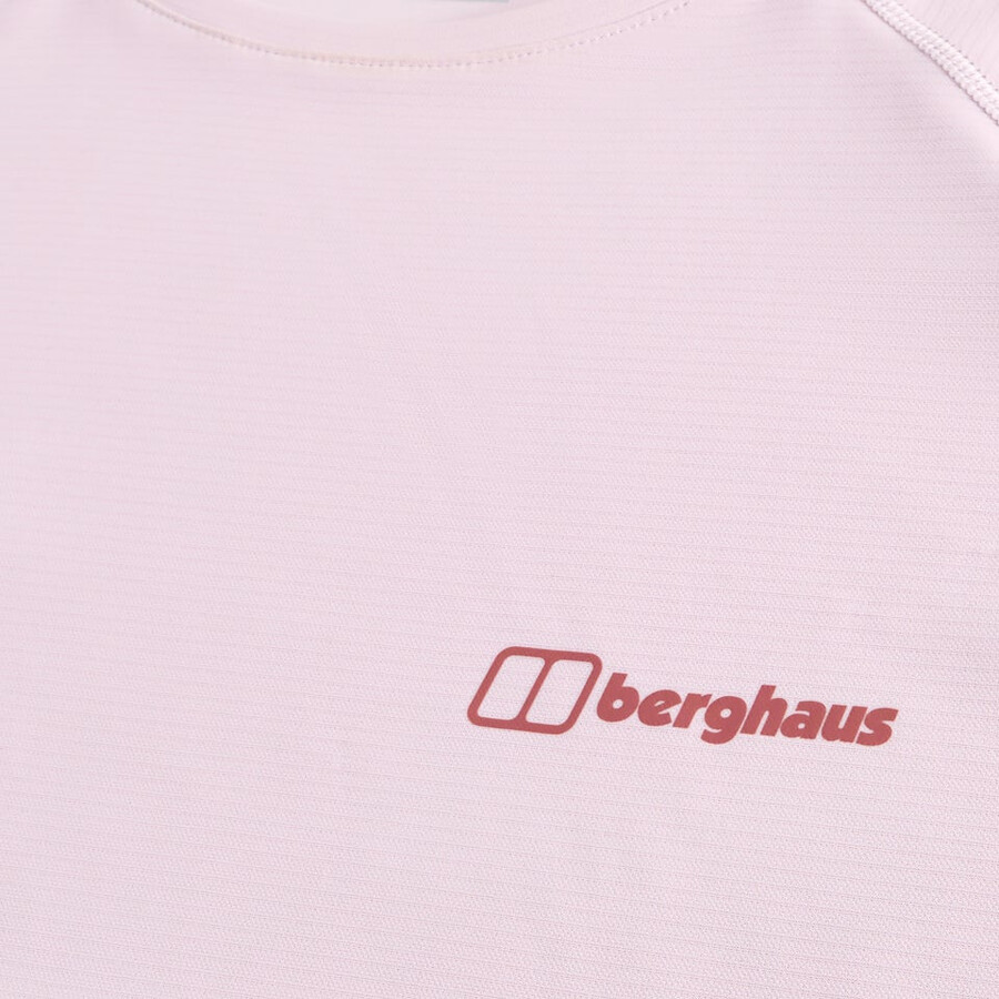 womens 247 crew short sleeve tech tee - pink berghaus