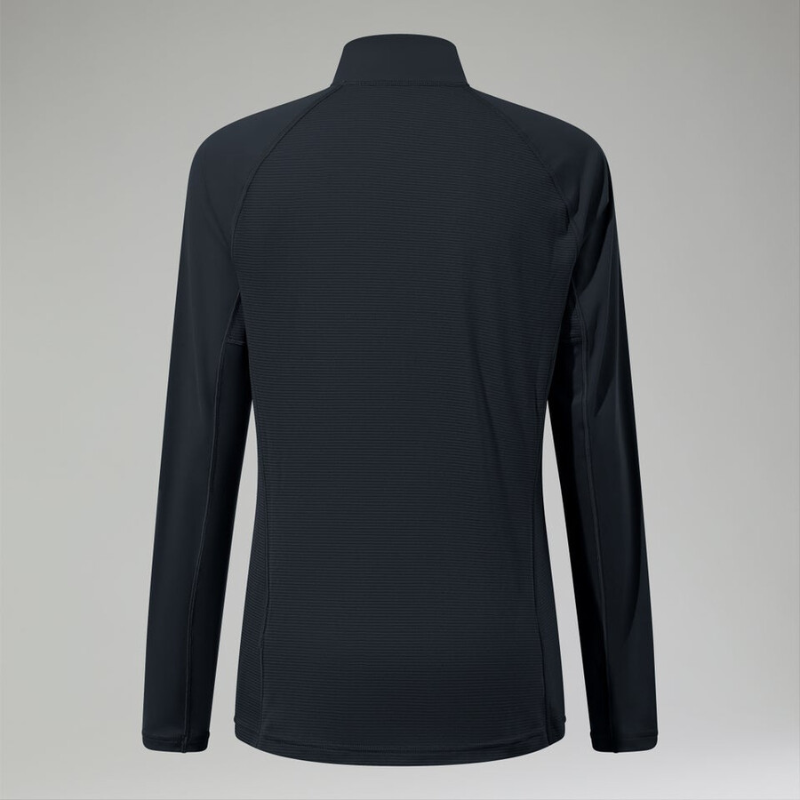 womens 247 half zip maternity long sleeve tech tee black berghaus