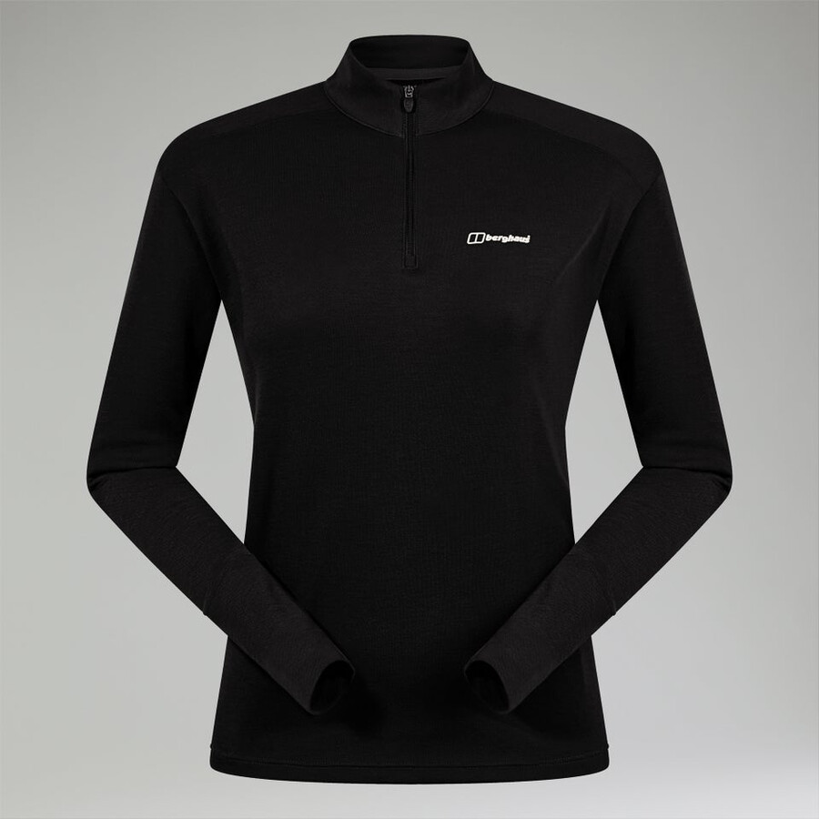 womens ivyhill half zip top - black berghaus