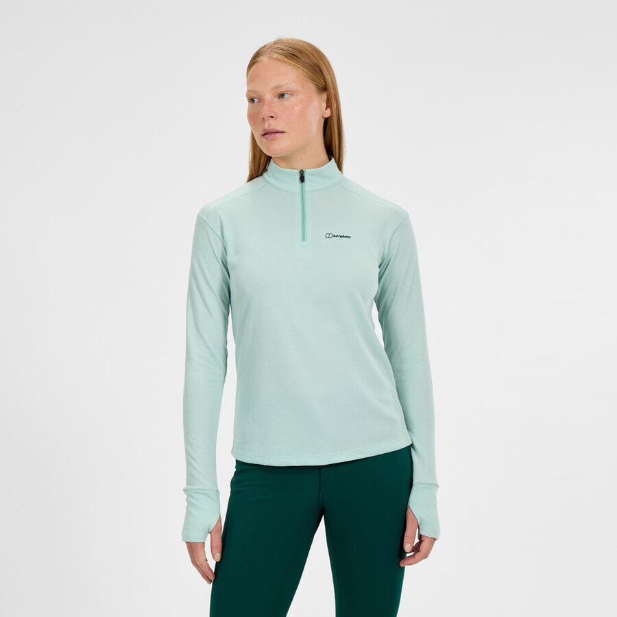 womens ivyhill half zip top - green berghaus