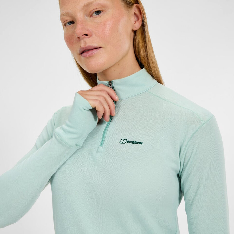 womens ivyhill half zip top - green berghaus