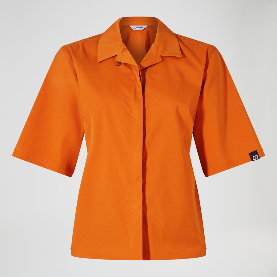 womens explorer short sleeve overshirt - orange berghaus