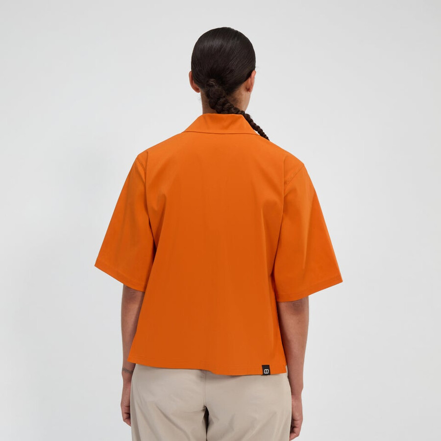 womens explorer short sleeve overshirt - orange berghaus