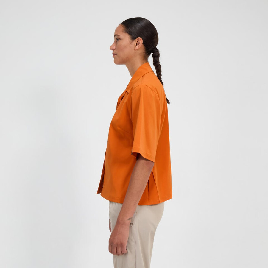 womens explorer short sleeve overshirt - orange berghaus