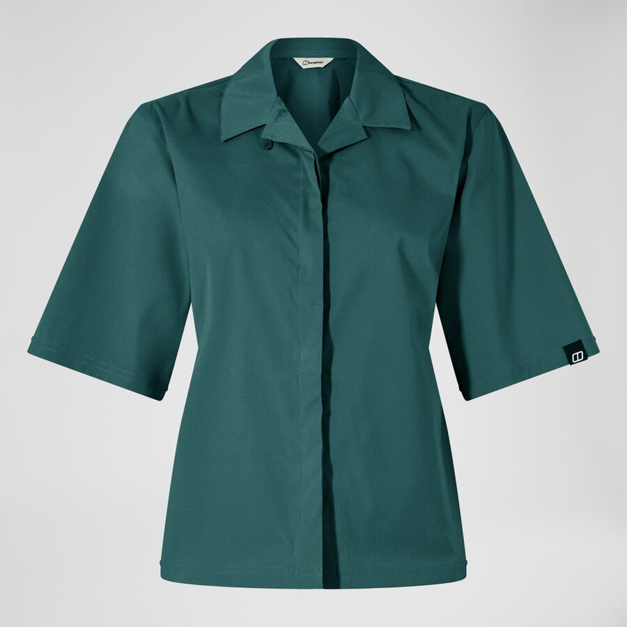 womens explorer short sleeve overshirt - green berghaus