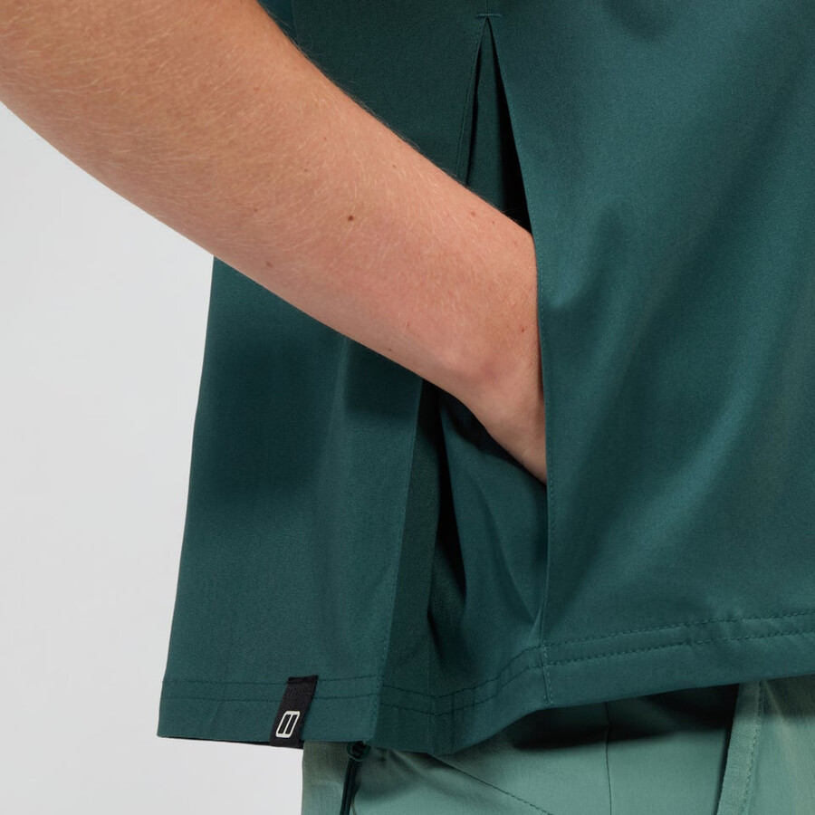 womens explorer short sleeve overshirt - green berghaus