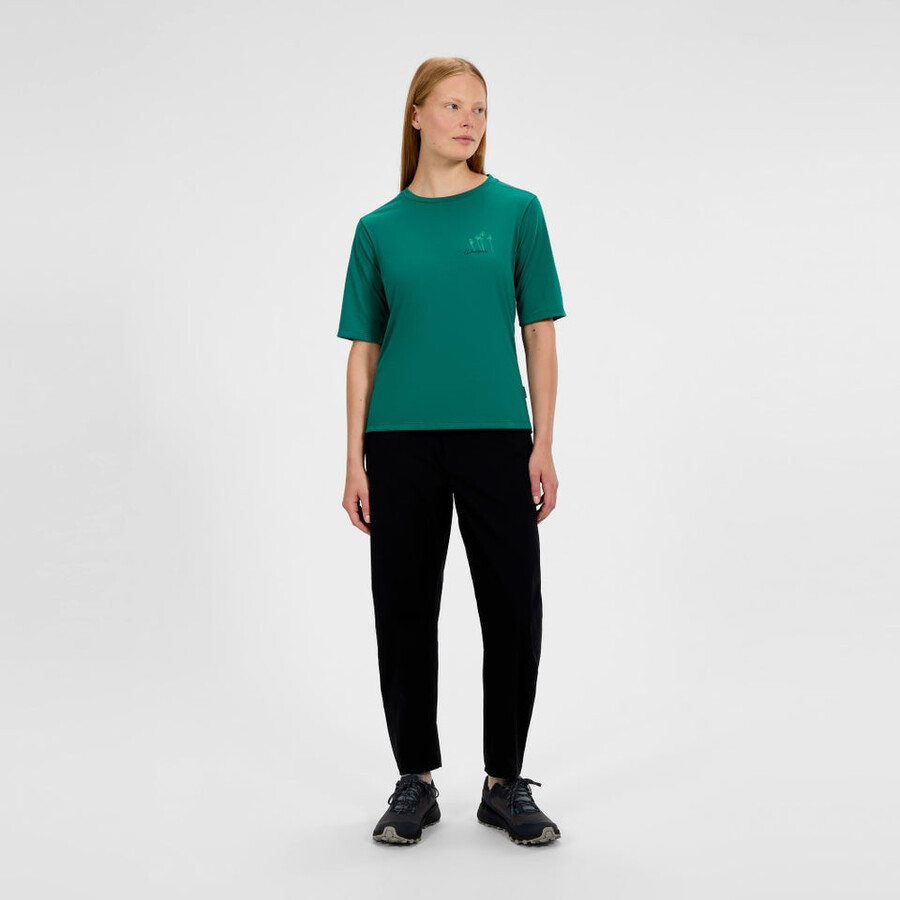 womens coneflower short sleeves tee - green berghaus
