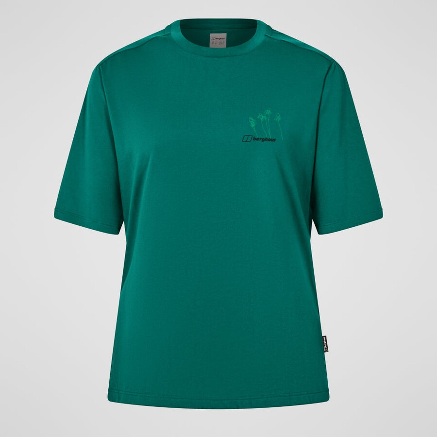 womens coneflower short sleeves tee - green berghaus