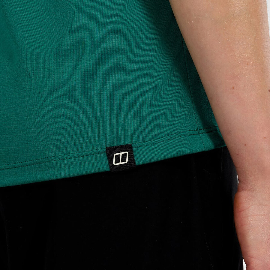 womens coneflower short sleeves tee - green berghaus