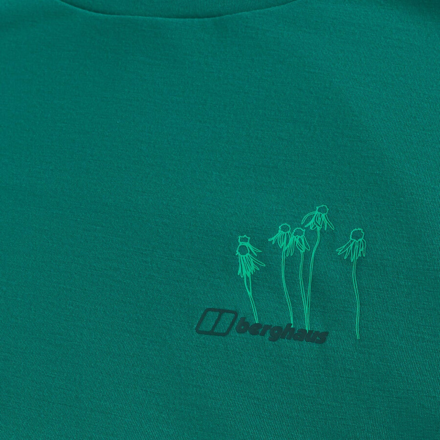 womens coneflower short sleeves tee - green berghaus