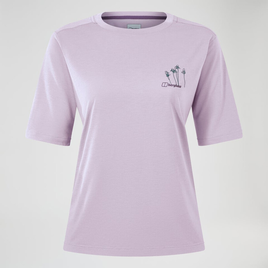 womens coneflower short sleeve tee - purple berghaus