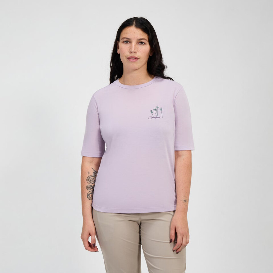 womens coneflower short sleeve tee - purple berghaus