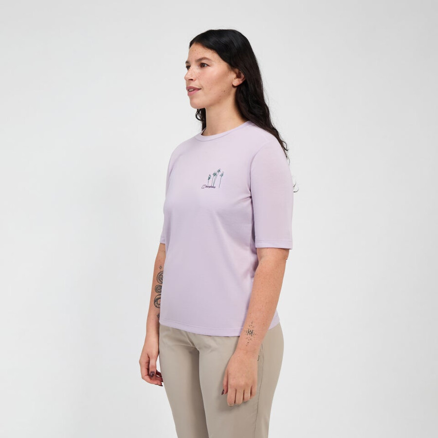 womens coneflower short sleeve tee - purple berghaus