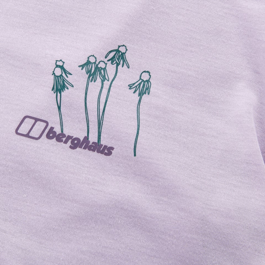 womens coneflower short sleeve tee - purple berghaus