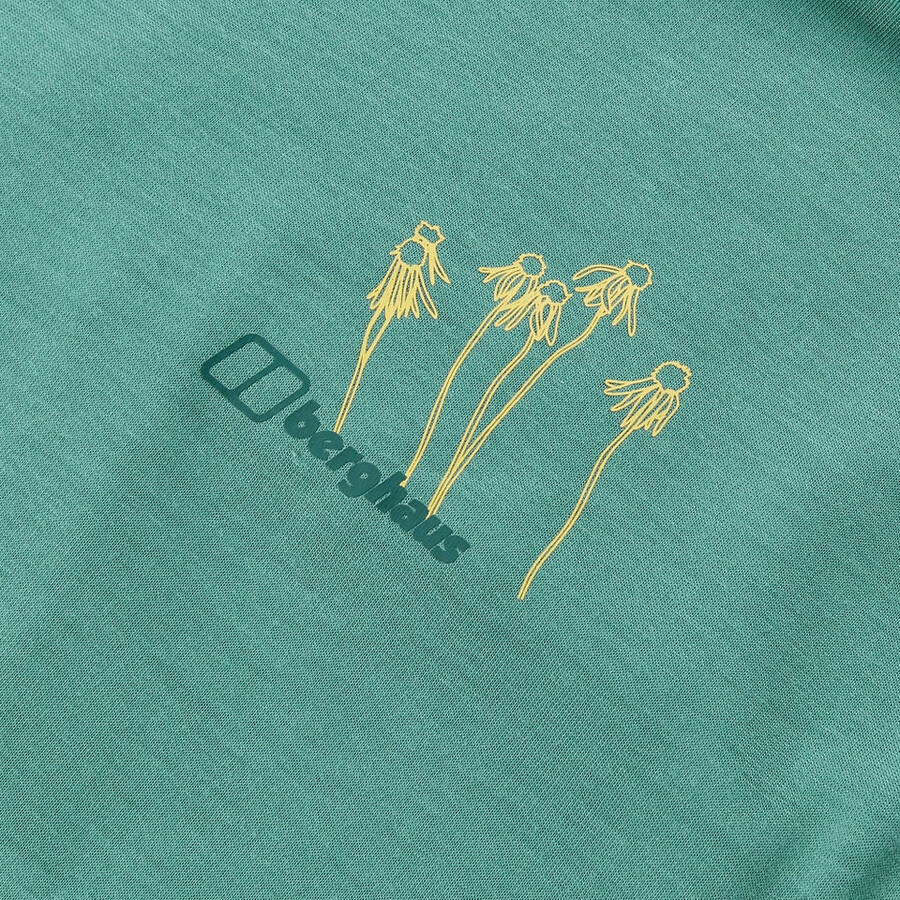 womens coneflower short sleeve tee - green berghaus