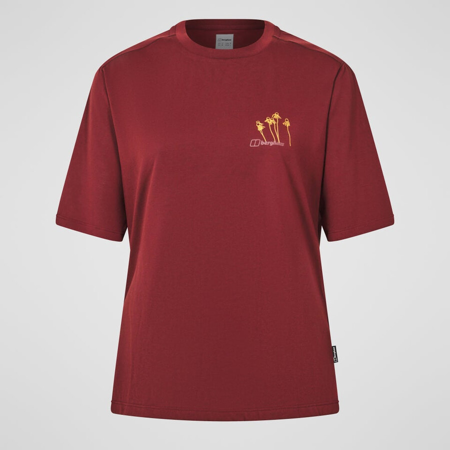 womens coneflower short sleeves tee - red berghaus