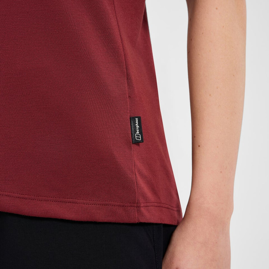 womens coneflower short sleeves tee - red berghaus