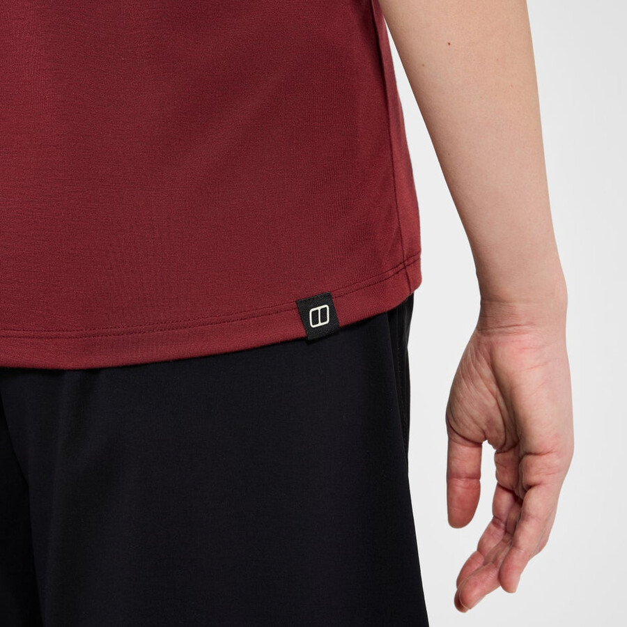 womens coneflower short sleeves tee - red berghaus