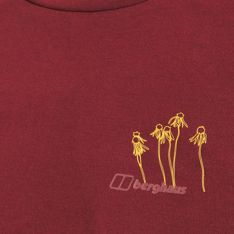 womens coneflower short sleeves tee - red berghaus