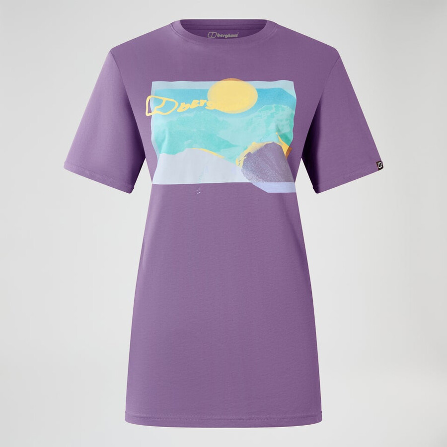 womens hill hazed short sleeve tee - purple berghaus