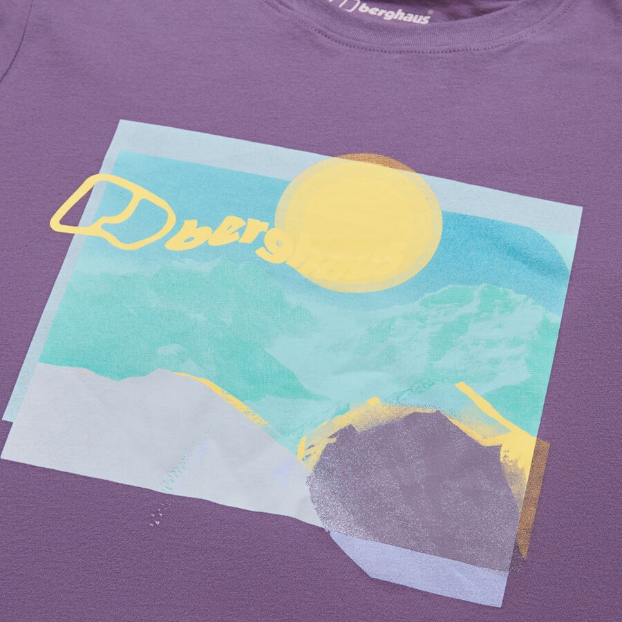 womens hill hazed short sleeve tee - purple berghaus
