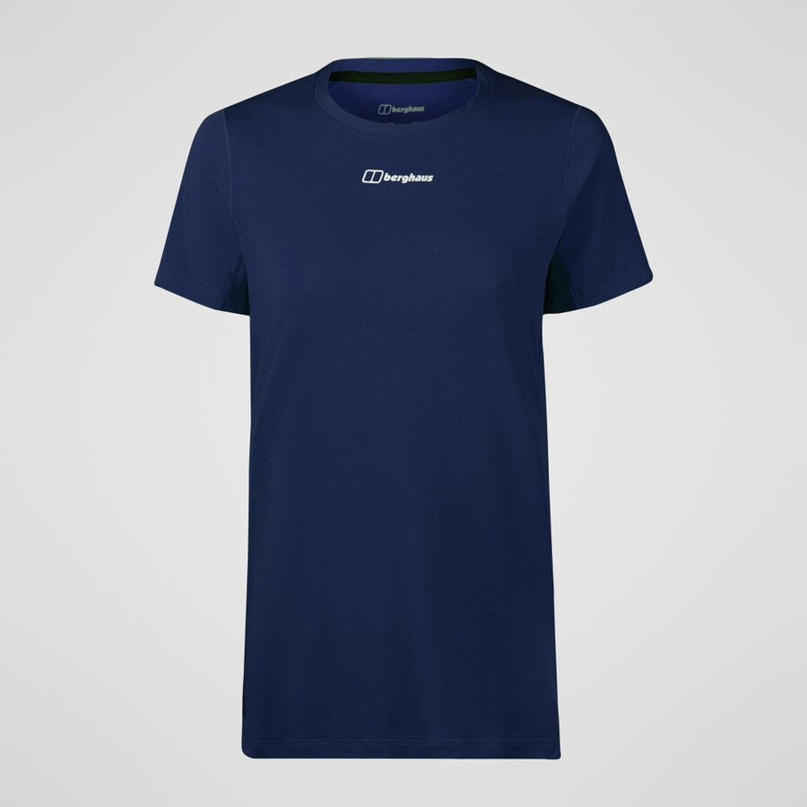 womens berghaus delta short sleeve tech tee - blue berghaus