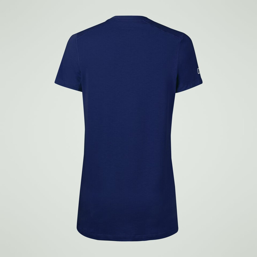 womens berghaus delta short sleeve tech tee - blue berghaus