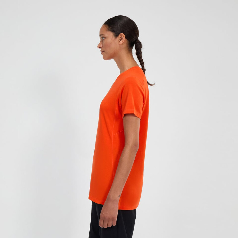 womens berghaus delta short sleeve tech tee - orange berghaus