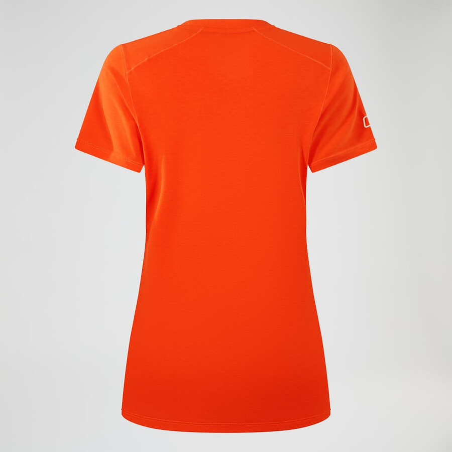 womens berghaus delta short sleeve tech tee - orange berghaus